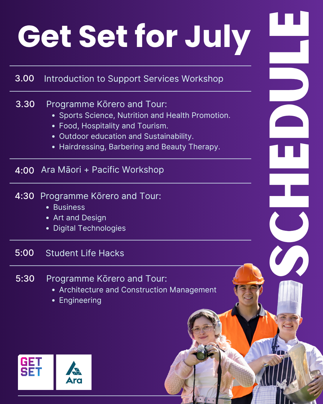 Get Set Event Schedule